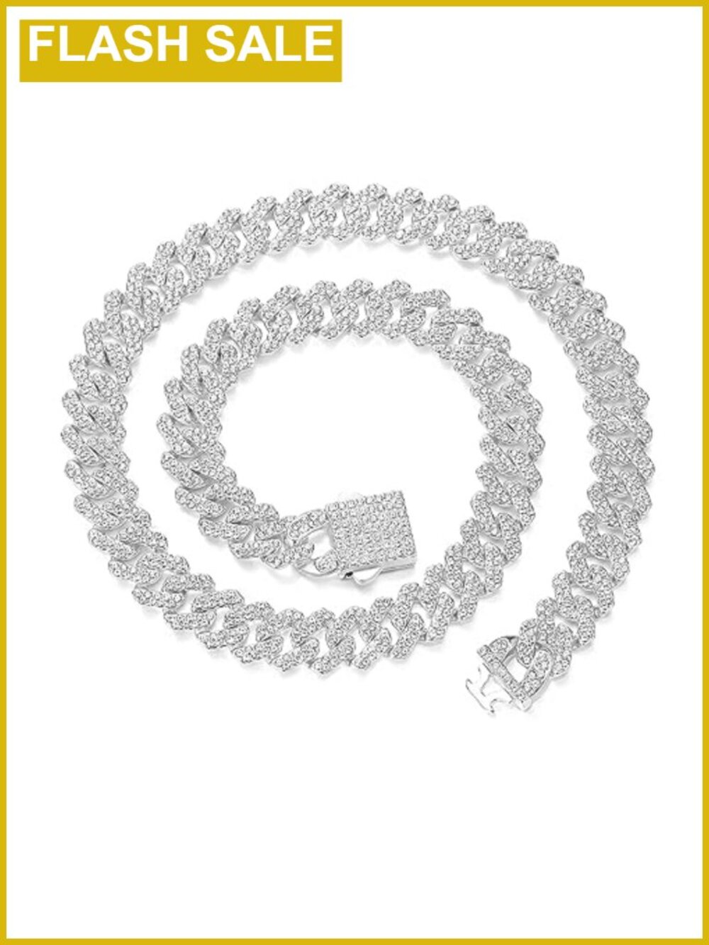 Cuban Link Chain Necklace Gold Plated Silver Plated Cubic Zirconia Hip Hop